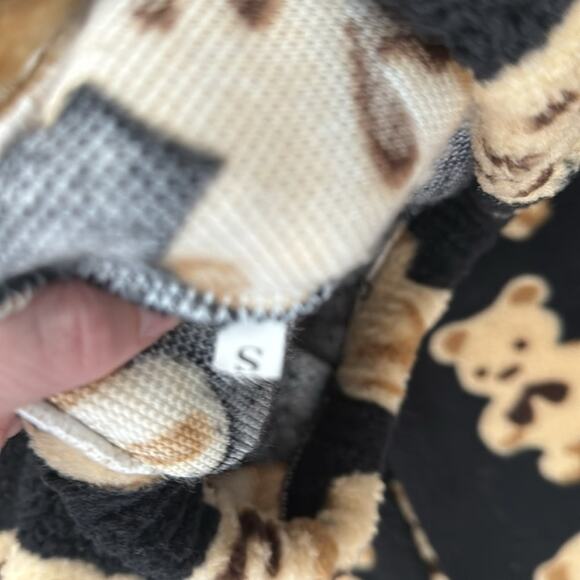 Shein Black Qutie Bear Pattern Teddy Jogger Pants Women's Small - Picture 4 of 5